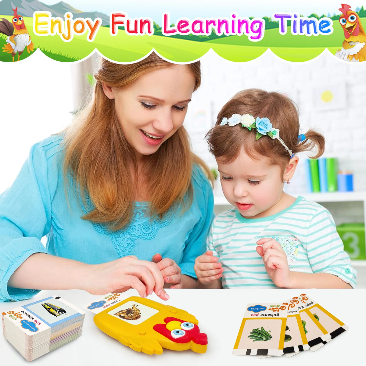 Bilingual Talking Flash Cards for Toddlers – English & Spanish Learning Toy with 224 Sight Words