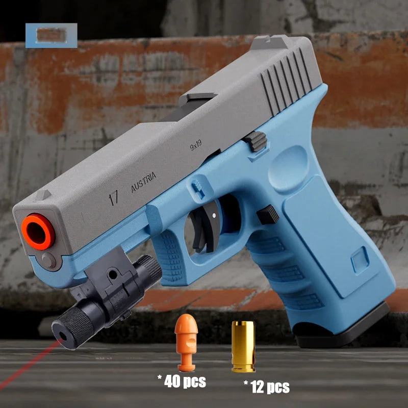 Soft Bullet Pistol with Blowback Action and Shell Ejection