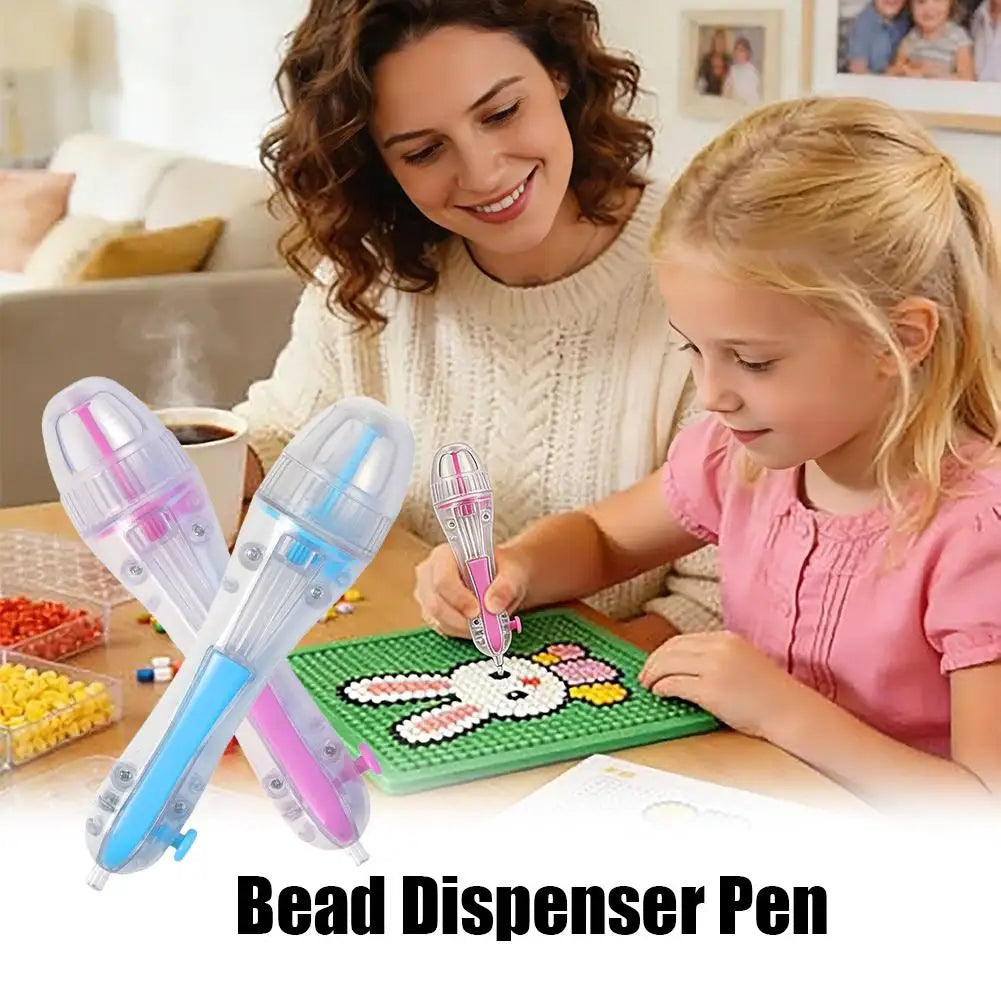 Pixel Bead Pen with Ergonomic Grip for DIY Crafts