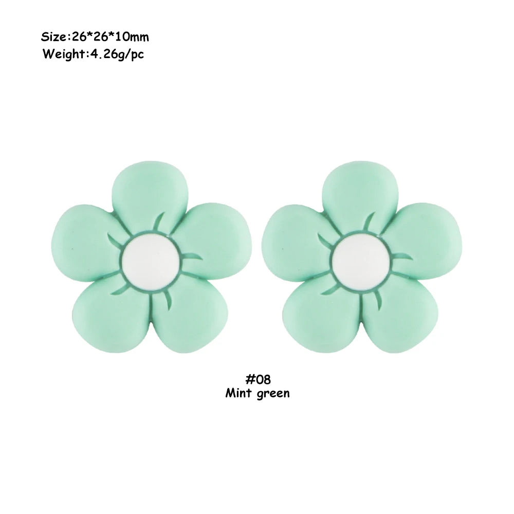 Colorful Silicone Flower Beads for Jewelry Making