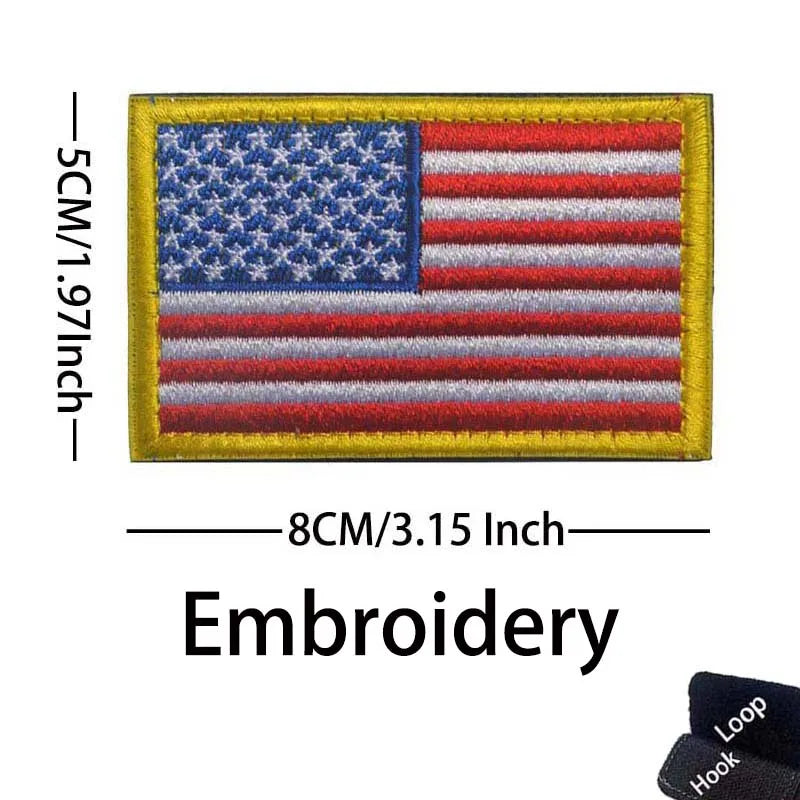 Reflective American Flag Tactical Patch with Glow-in-the-Dark Detail