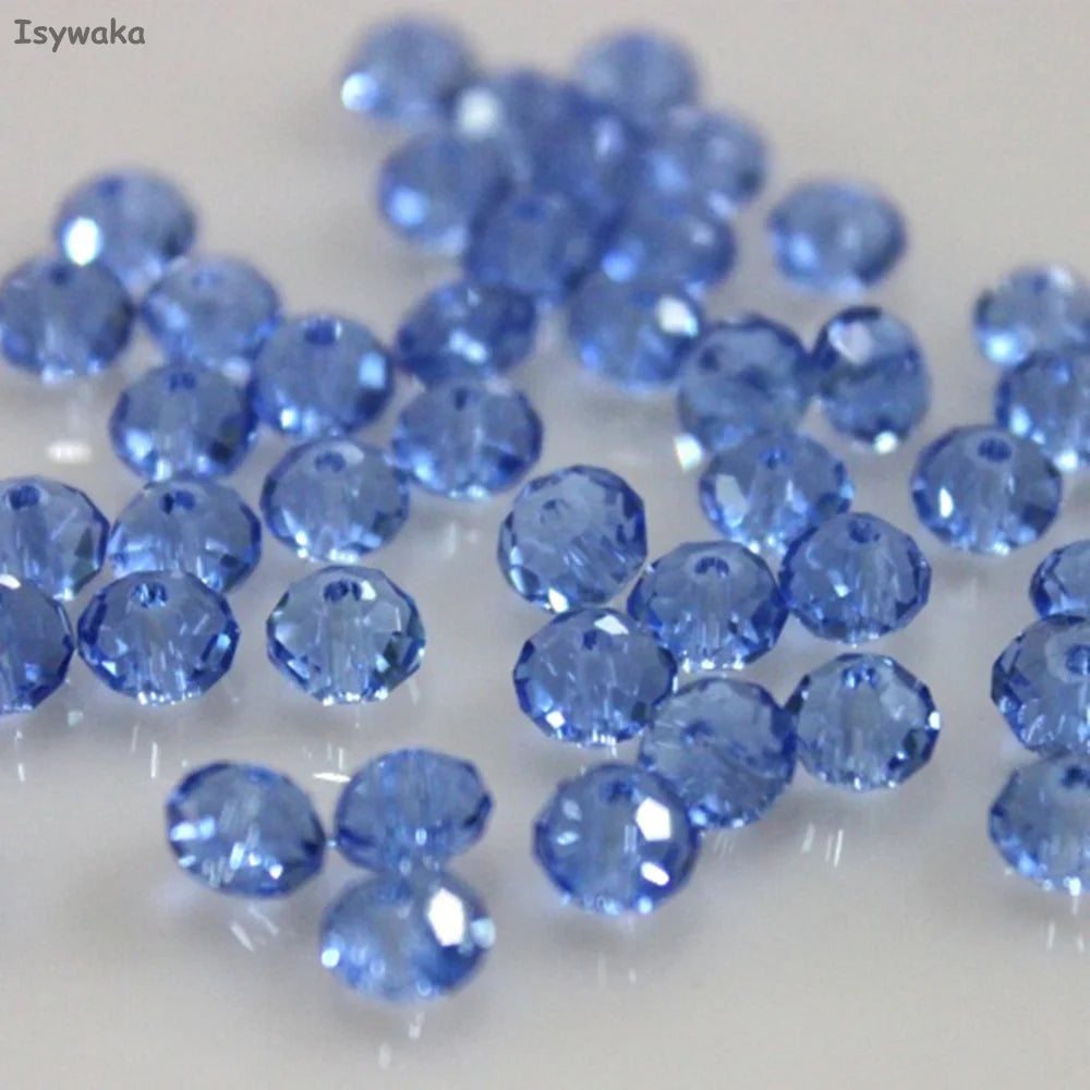 Faceted Crystal Glass Rondelle Beads for Jewelry Making