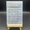 A sheet of cute decorative stickers featuring Japanese phrases and illustrations for crafting