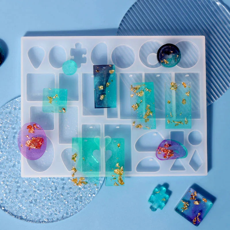 Geometric Silicone Mold for Epoxy Resin Jewelry Making