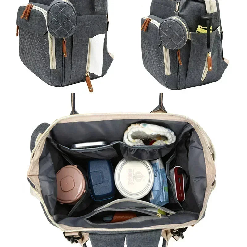 Large Waterproof Diaper Bag Backpack with Insulated Bottle Pocket