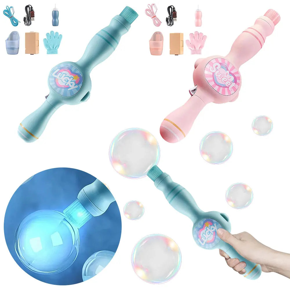 Portable Smoke Bubble Machine with LED Lights