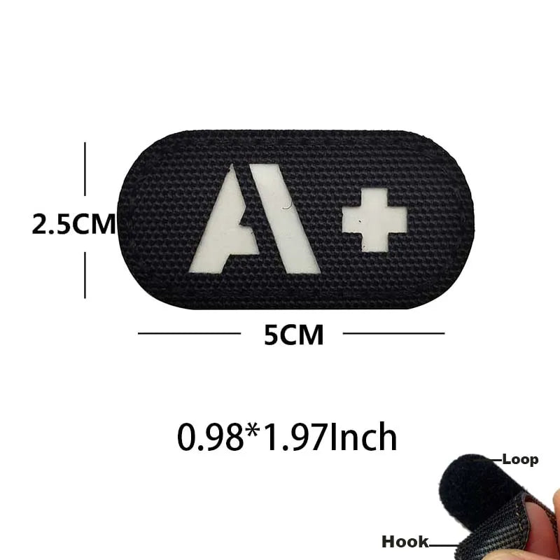 Blood Type Tactical Patches with Glow-in-the-Dark Design