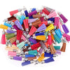 A collection of mixed color velvet tassels with silver findings for DIY jewelry and decor