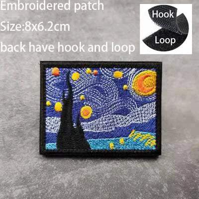 3D Embroidered Surfing Wave Patch with Octopus Design