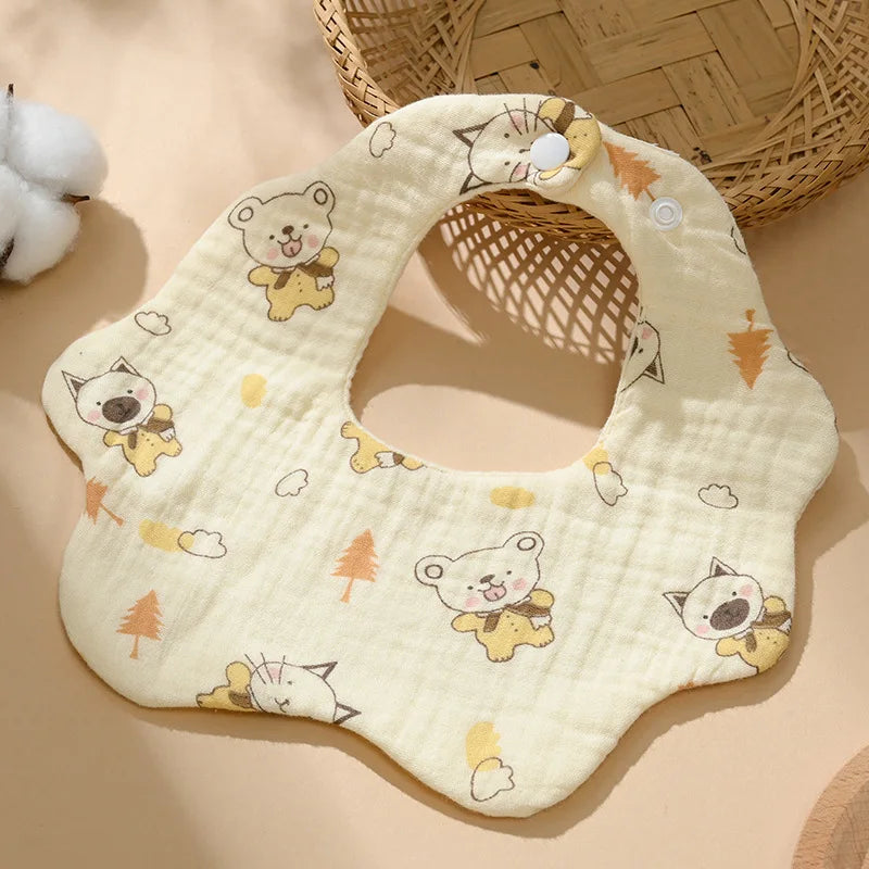 6-Layer Cotton Gauze Baby Bibs (3-Pack)