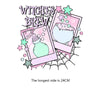 A vintage-style illustration featuring a potion bottle and stars with the text WITCHES BREW