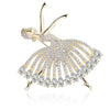 Ballerina Dancer Rhinestone Brooch for Women