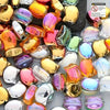 Cat Face Glass Beads for Jewelry Making – 10mm Mixed Colors (80-Pack)