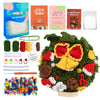 A DIY crochet animal kit featuring yarn, tools, and tutorials for beginners.