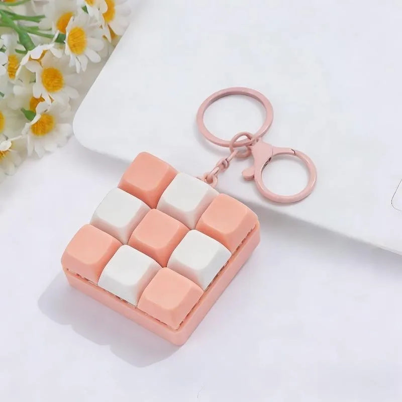 Mini Mechanical Keyboard Fidget Keychain with Clicking Keys
