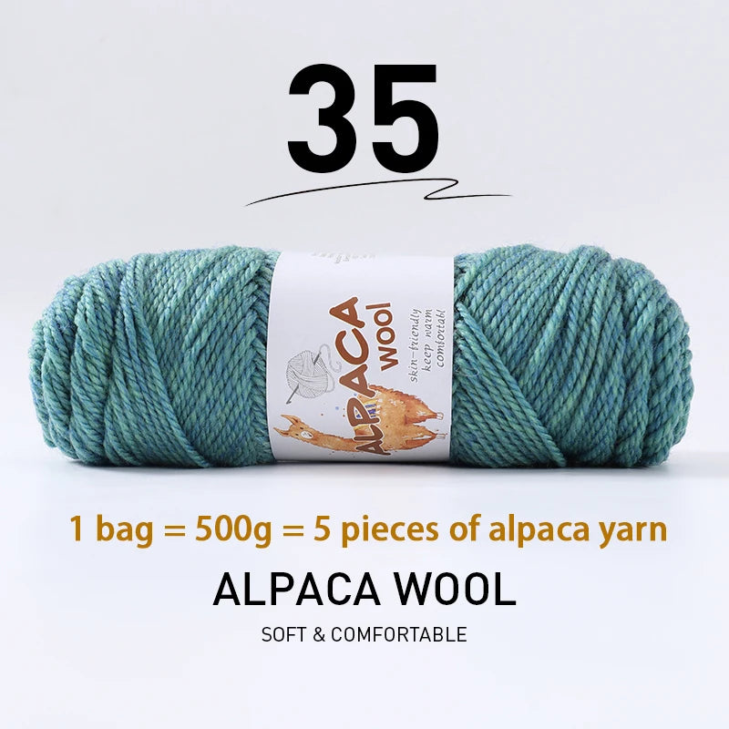 Luxurious Alpaca Wool Blend Yarn — 500g Thick Knitting Yarn