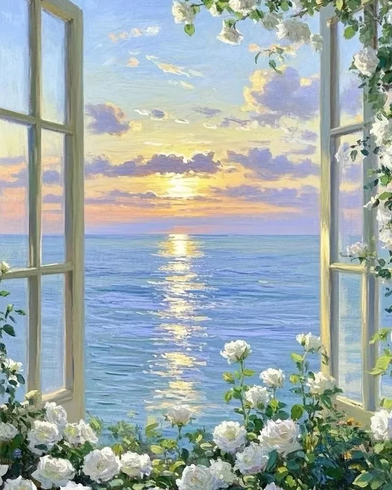 Sea Landscape Diamond Painting Kit — Full Drill, Wall Art