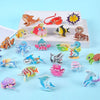 A collection of 30 paper puzzle craft pieces featuring various animals and vehicles in bright colors on a white box.