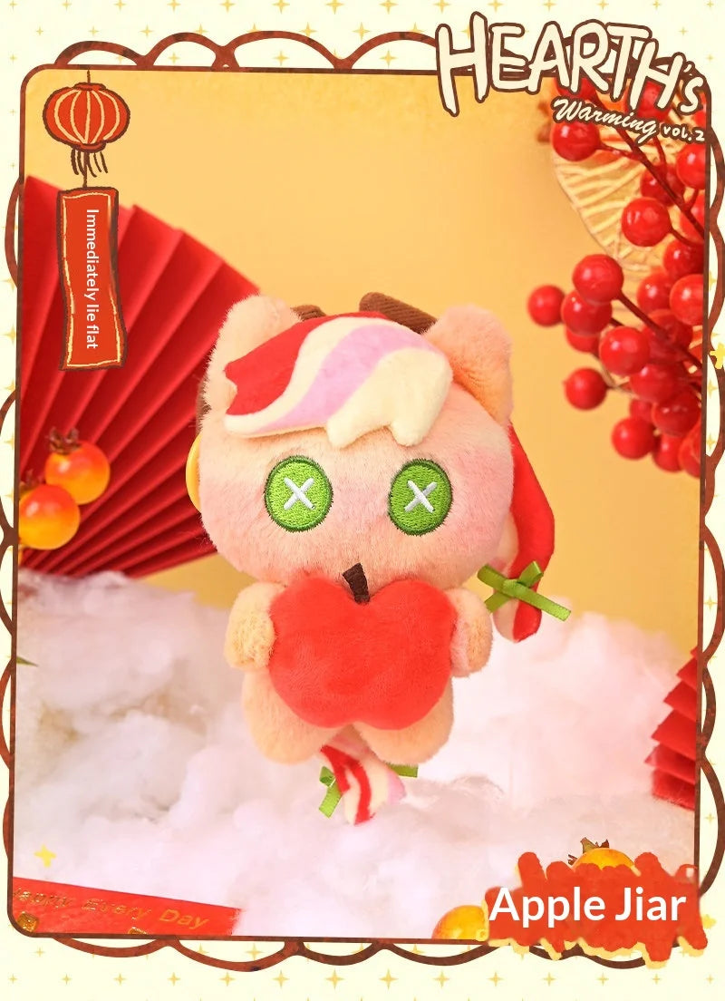 A fluffy pink My Little Pony plush character with a striped headband is shown in a festive seasonal setting.