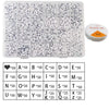 A white plastic tray filled with alphabet beads and clay for DIY craft projects