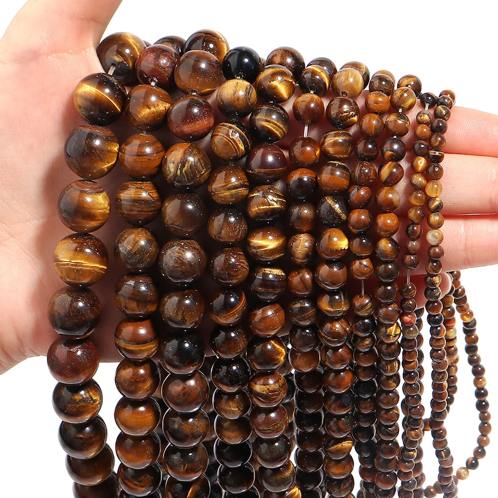 Natural Yellow Tiger Eye Stone Beads for DIY Jewelry Making