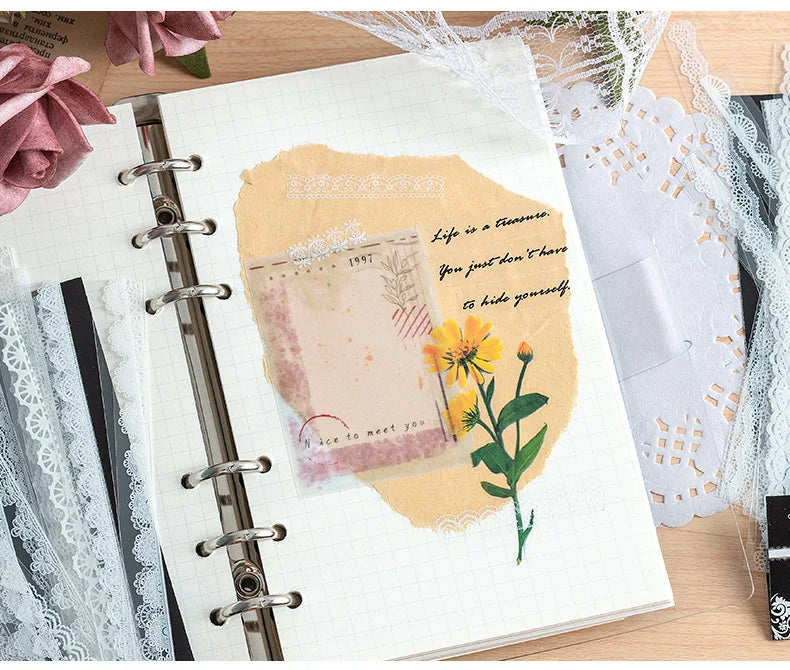 Lace Design Decorative Stickers for Journaling & Scrapbooking