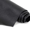Roll of premium black cowhide leather with a lychee texture