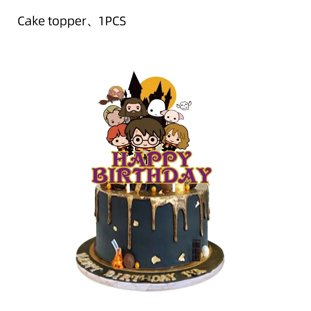 Cartoon Themed Kids Party Decoration Set with Face Stickers, Gift Bags & Slap Bracelets