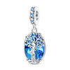 Silver-Plated Heart Charm Bead with Cubic Zirconia for Bracelets and DIY Jewelry