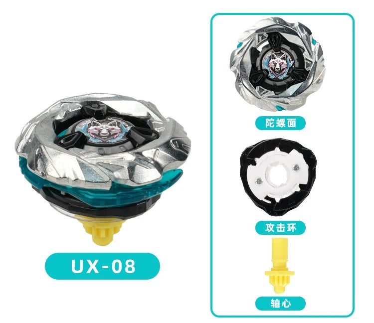 Mini Gyroscope Launcher Set featuring a silver and black toy for kids with various components.