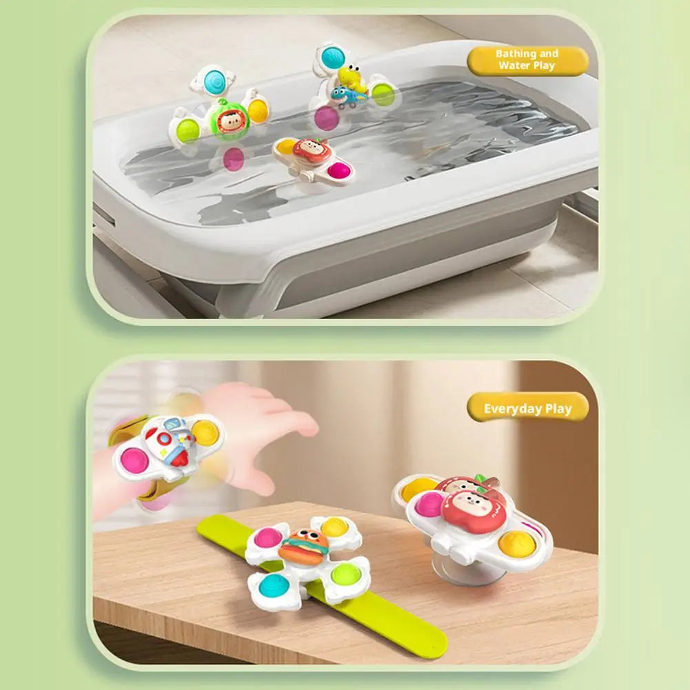 Colorful Suction Cup Spinner Toy for Baby | Sensory Fidget Fun