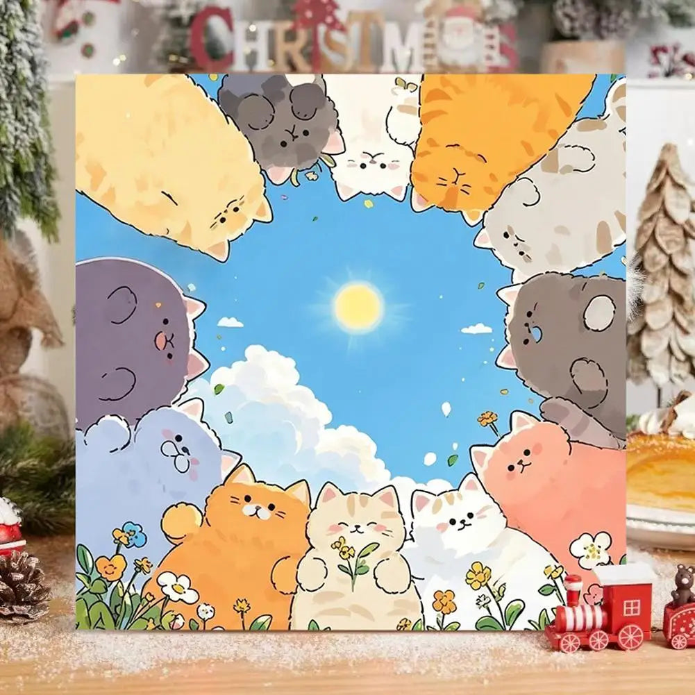 Cat Paint by Numbers Kit for Adults – Acrylic Painting on Canvas with Brushes