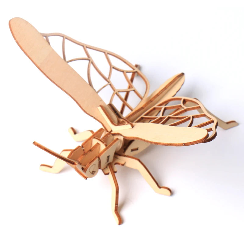 Wooden 3D Insect Puzzle Kit – Butterfly, Bee, Scorpion & More