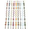 A collection of silicone pacifier clips with anti-drop chains in various colors including orange, red, green, and blue.