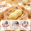 A gift box containing a yellow peanut squishy stress relief toy for birthdays, holidays, or party favors.