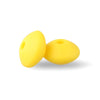 Two yellow silicone lentil beads shaped like an abacus for jewelry making