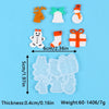 Silicone molds of Christmas figures including reindeer, snowmen, and gift boxes for jewelry and craft projects