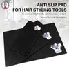 Black anti slip pad for hair styling tools, featuring a waterproof barber apron with adjustable straps.