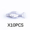 Silver plastic shark marine animal building block set