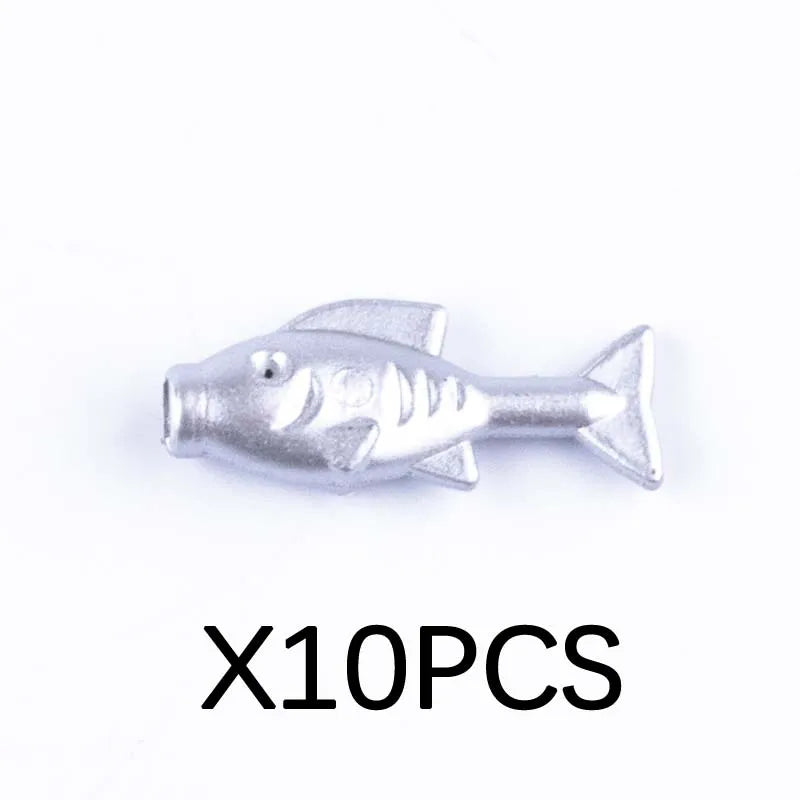 Silver plastic shark marine animal building block set