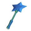 A blue star-shaped magic wand with a silver handle and a credit card slot.