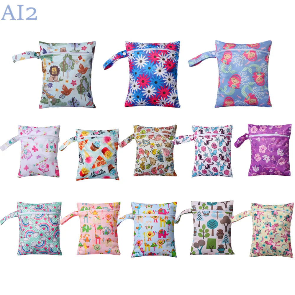 Waterproof Wet Bag with Zipper — Cute Storage for Diapers, Swimwear & More
