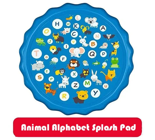 Animal Alphabet Inflatable Splash Pad for Kids