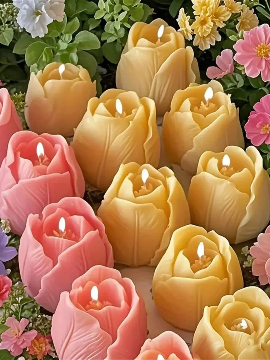 3D Tulip Flower Silicone Mold for Candle and Soap Making