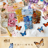A collection of colorful butterfly stickers in various shades and patterns for scrapbooking and journaling.