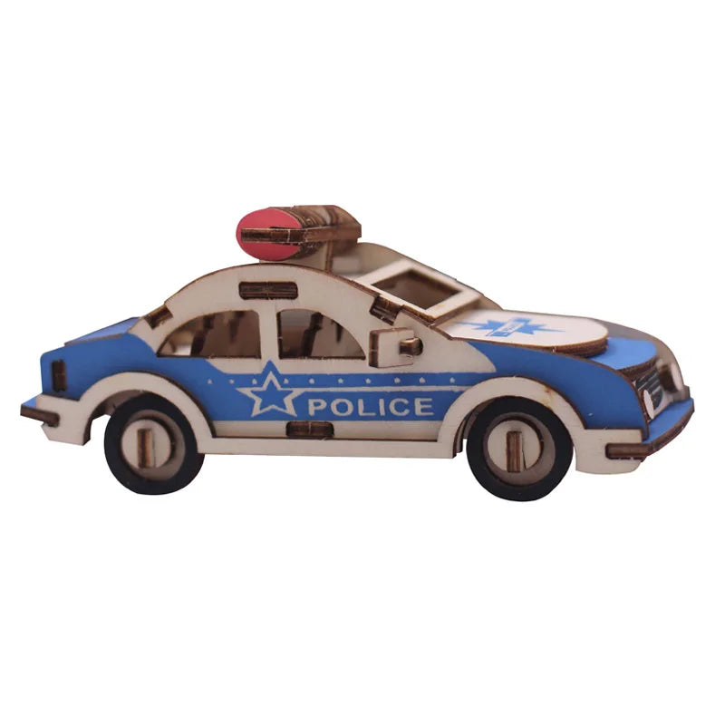 3D Wooden Car & Motorcycle Puzzle Kit — DIY Model for Kids & Adults