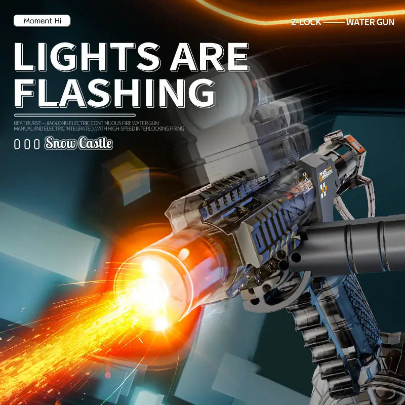 Electric Water Gun with Long-Range Shooting and Light Effects