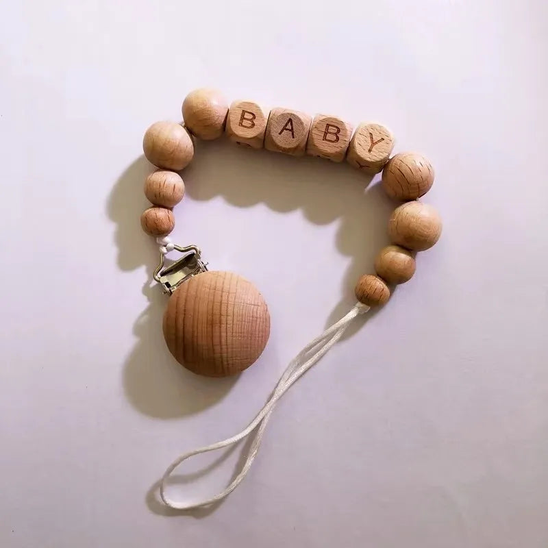 Personalized Baby Pacifier Clip with Silicone Beads