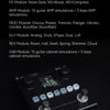 An Annblack Box multi-effects processor featuring various modules for guitar and bass simulations.