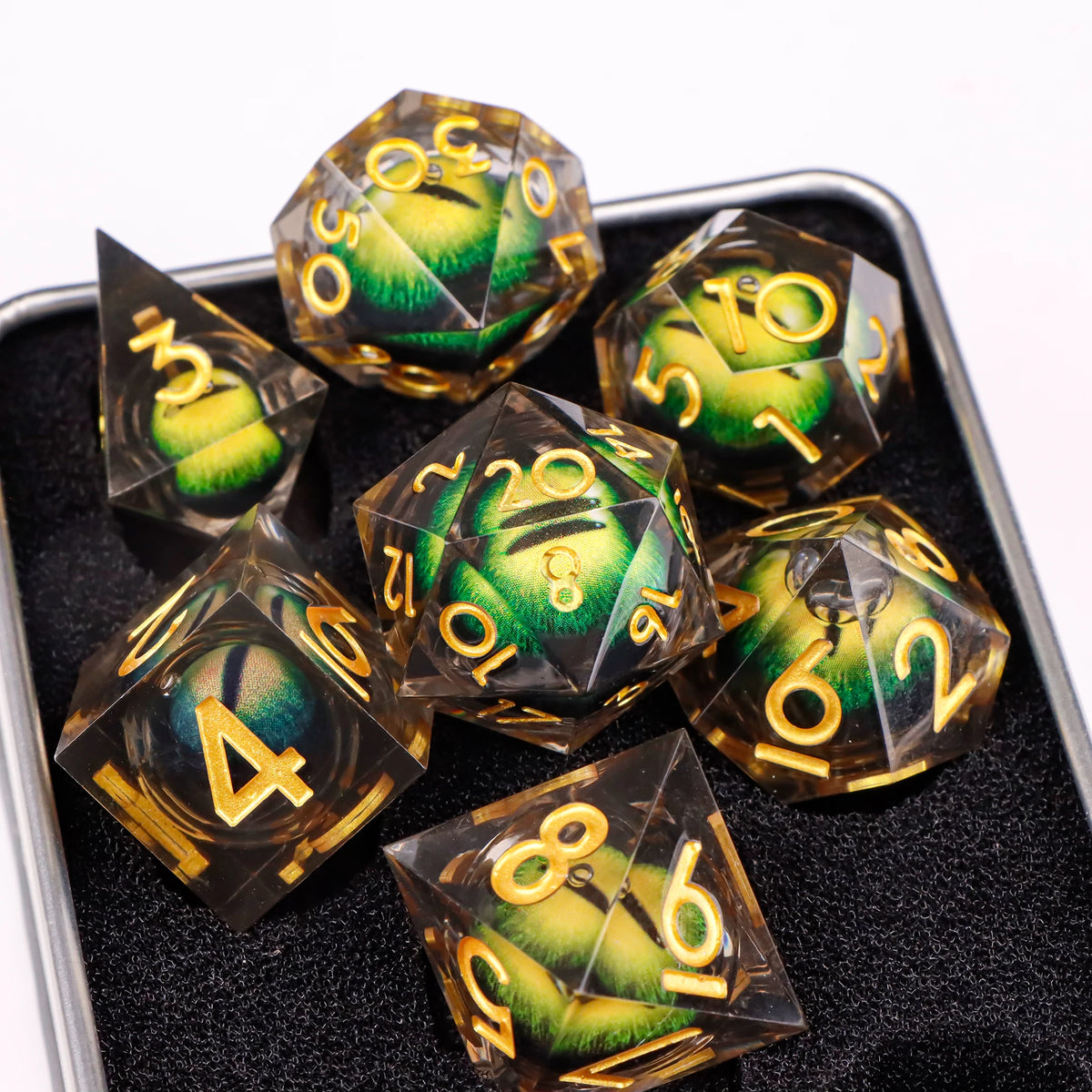 Resin Polyhedral Dice Set for Tabletop Gaming